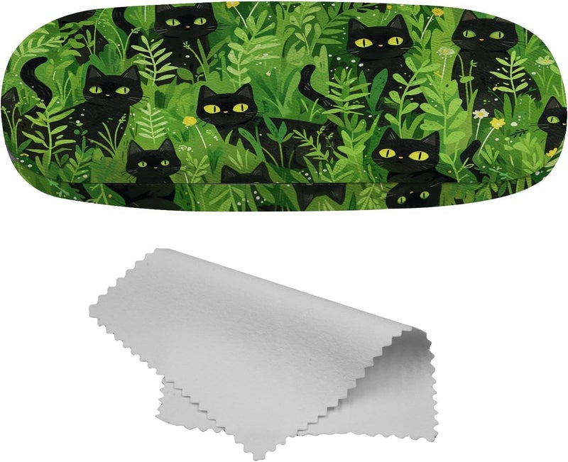 Cabreche Glasses Case Hard Shell Eyeglass Portable Glasses Eyeglasses Holder Box with Cleaning Cloth Women Girls Men Cute - Image 1